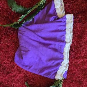 Purple Saree with Cream Border